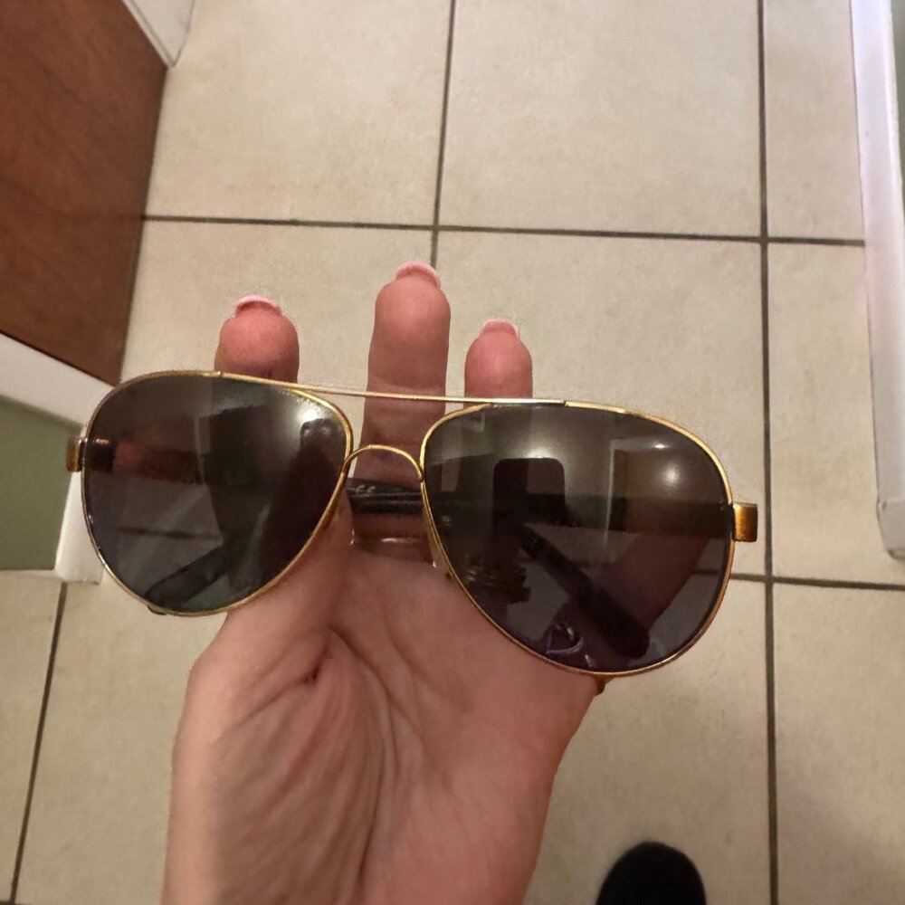 Tory Burch TY6010 1402/1E Gold Polarized Aviator Sunglasses Brown Gradient 58mm - Picture 14 of 16